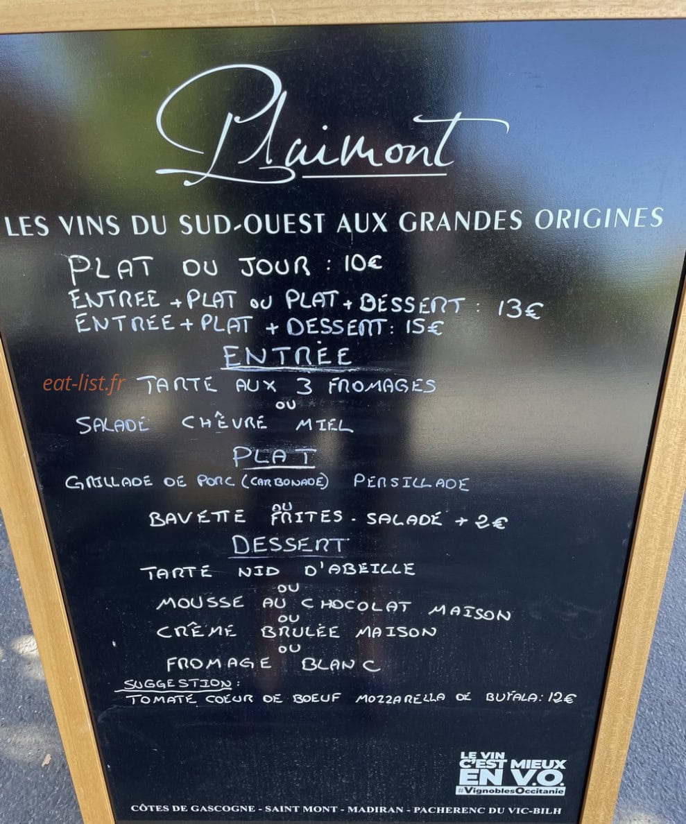 Le Comptoir — carte page 1