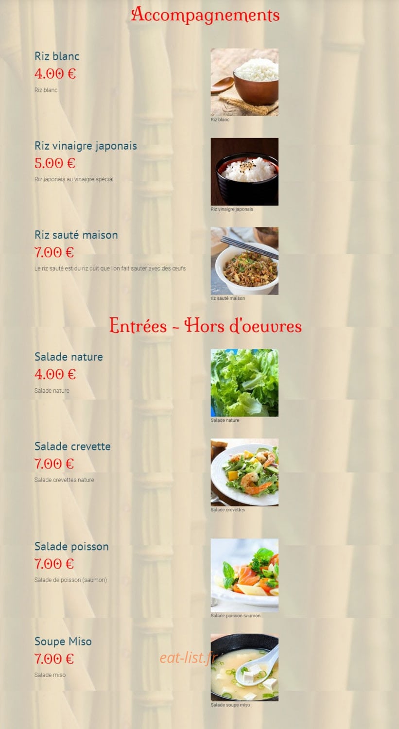 Sabaï Siam — carte page 1