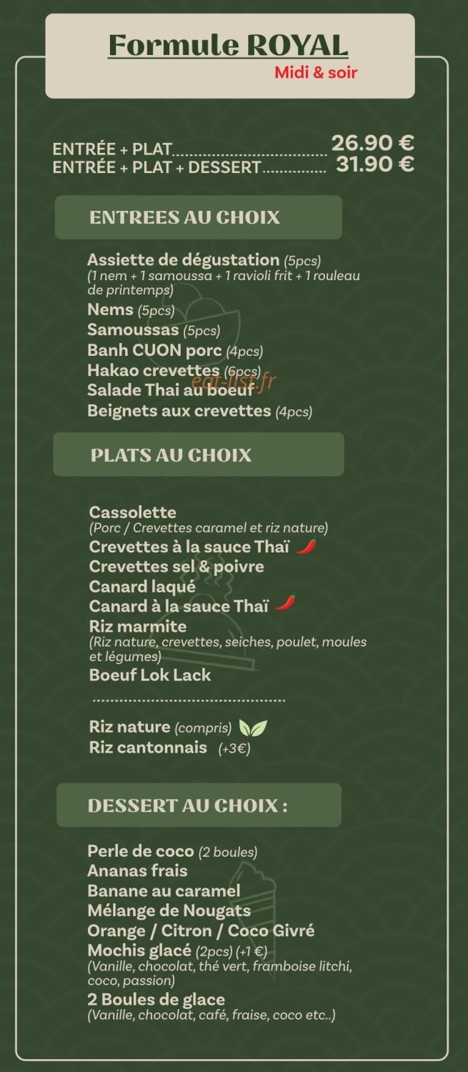 Asian Saveurs — carte page 5