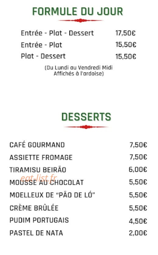 Au Vieux Porto — carte page 3