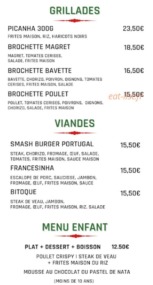 Au Vieux Porto — carte page 2