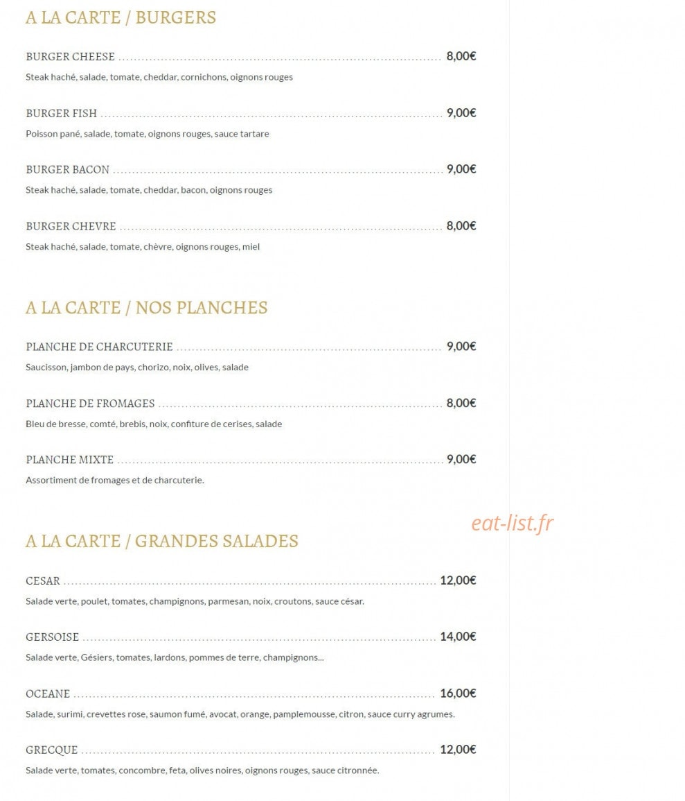 Daniel's Club — carte page 1