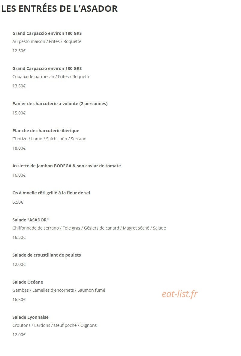 L'asador — carte page 4