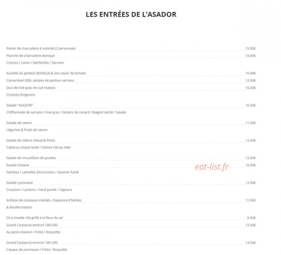 L'asador — carte page 3
