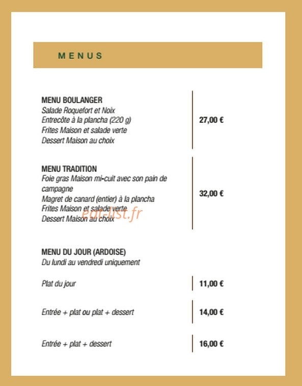 La Boulangerie des Pyrénées — carte page 2