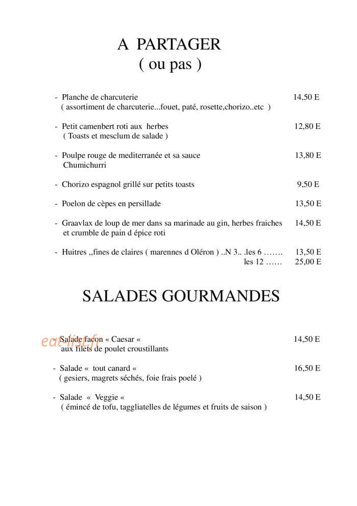 La Cantine du Méchant Loup — carte page 2