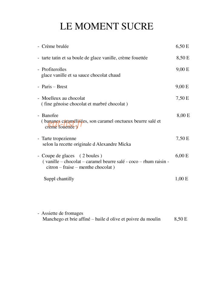 La Cantine du Méchant Loup — carte page 4