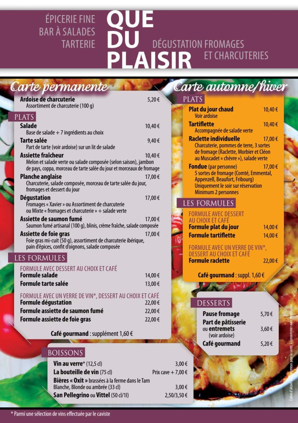 Que du Plaisir — carte page 2