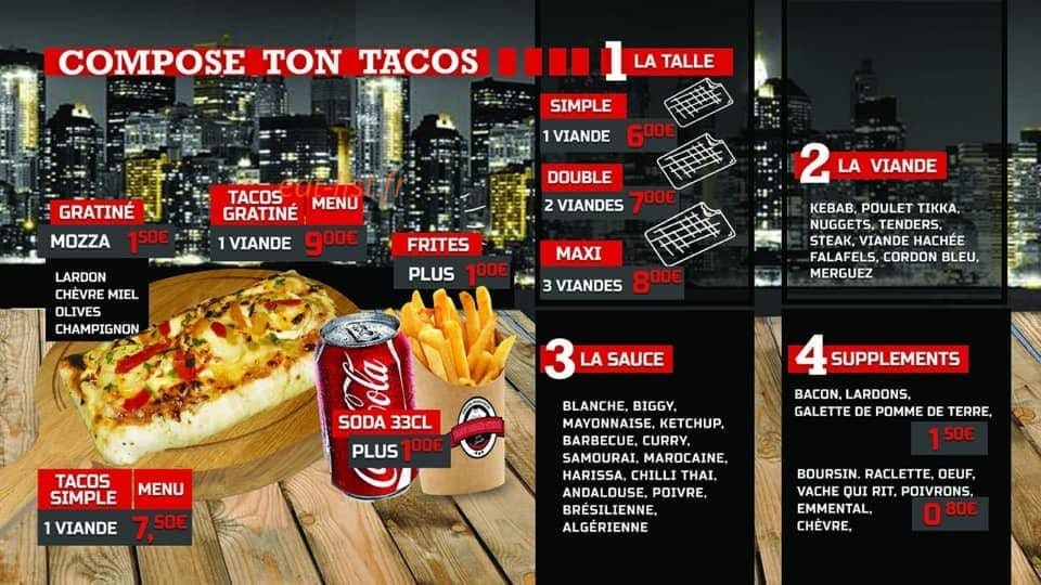 Tacos Burger Avenue — carte page 2