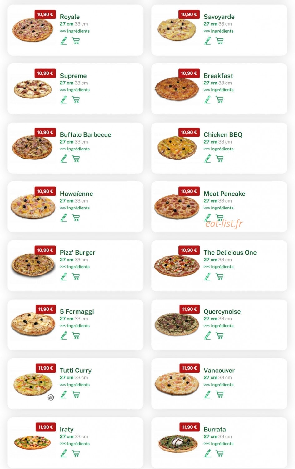 Tutti Pizza — carte page 2