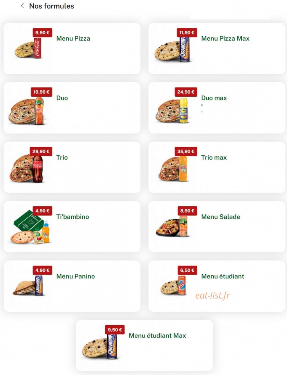 Tutti Pizza — carte page 3