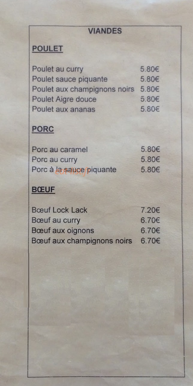 Chez Dao — carte page 2