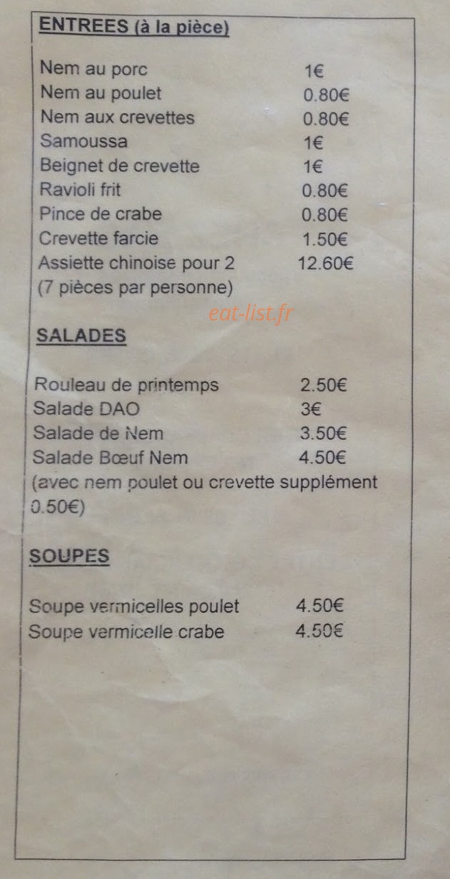 Chez Dao — carte page 1