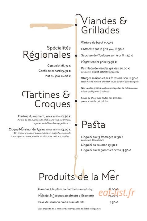 Brasserie du rosier — carte page 3