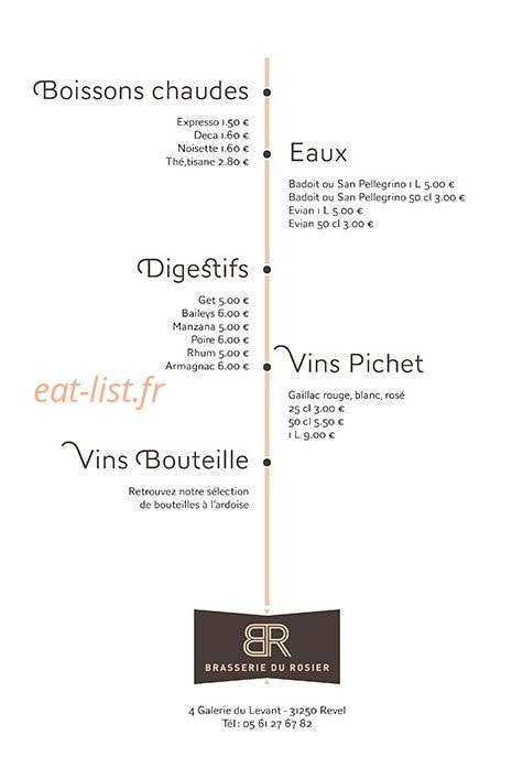 Brasserie du rosier — carte page 8
