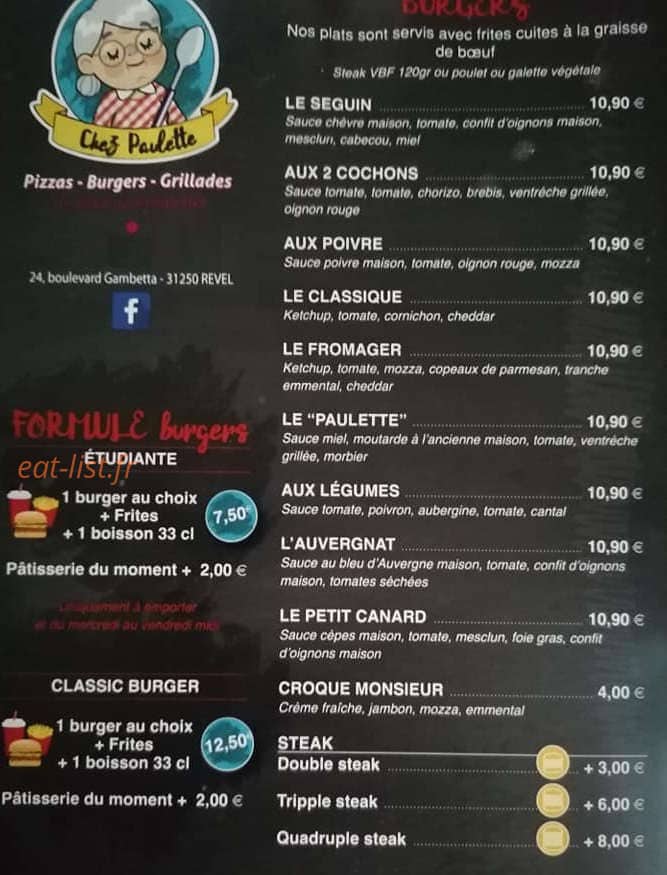 Chez Paulette — carte page 3