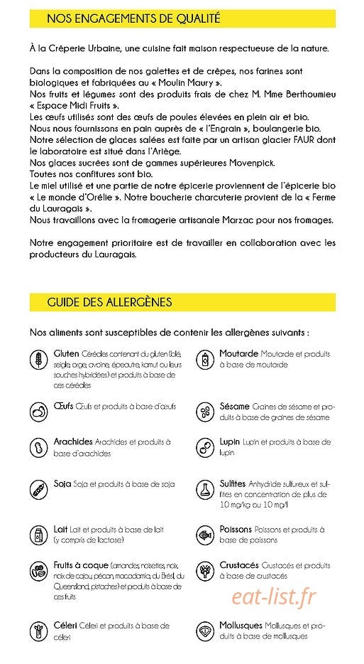Crêperie Urbaine — carte page 5