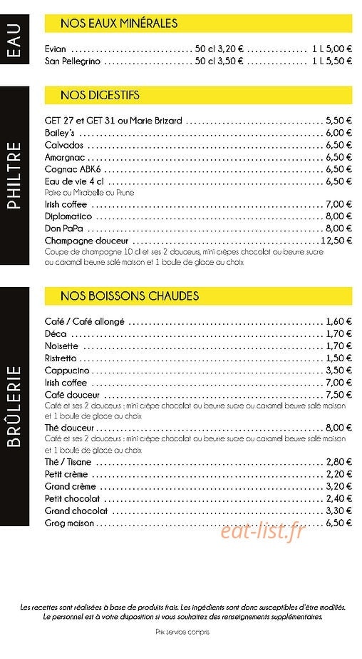 Crêperie Urbaine — carte page 8