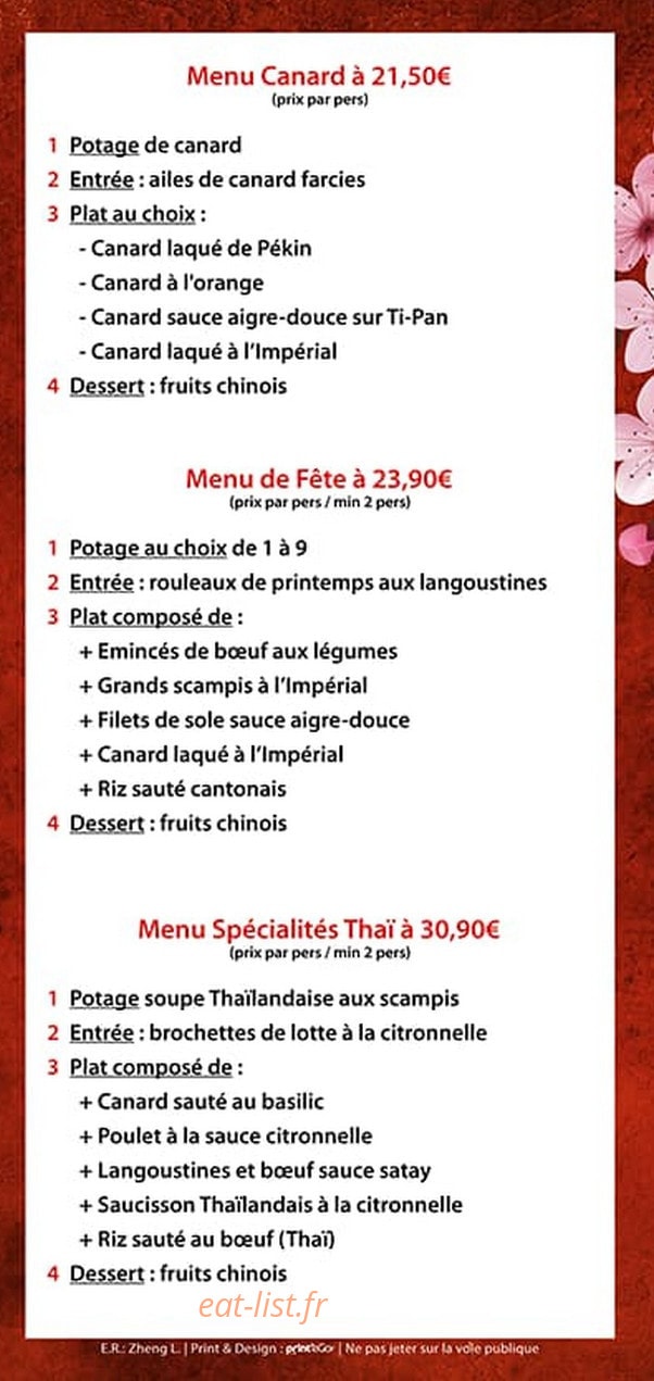 Le Pavillon de Jade — carte page 6