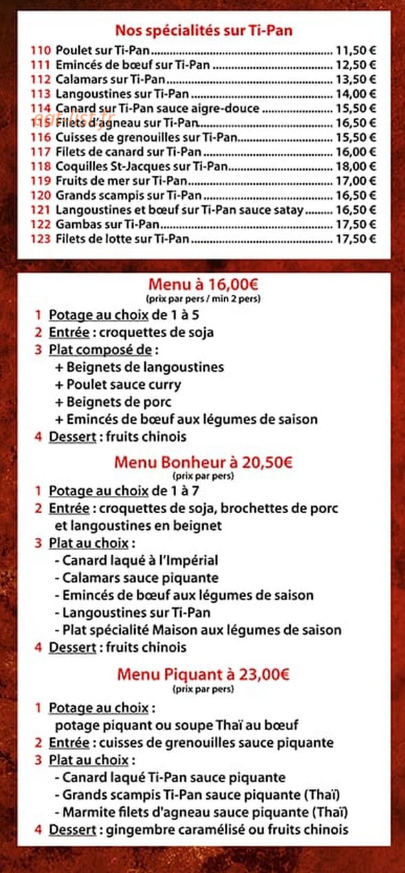 Le Pavillon de Jade — carte page 5
