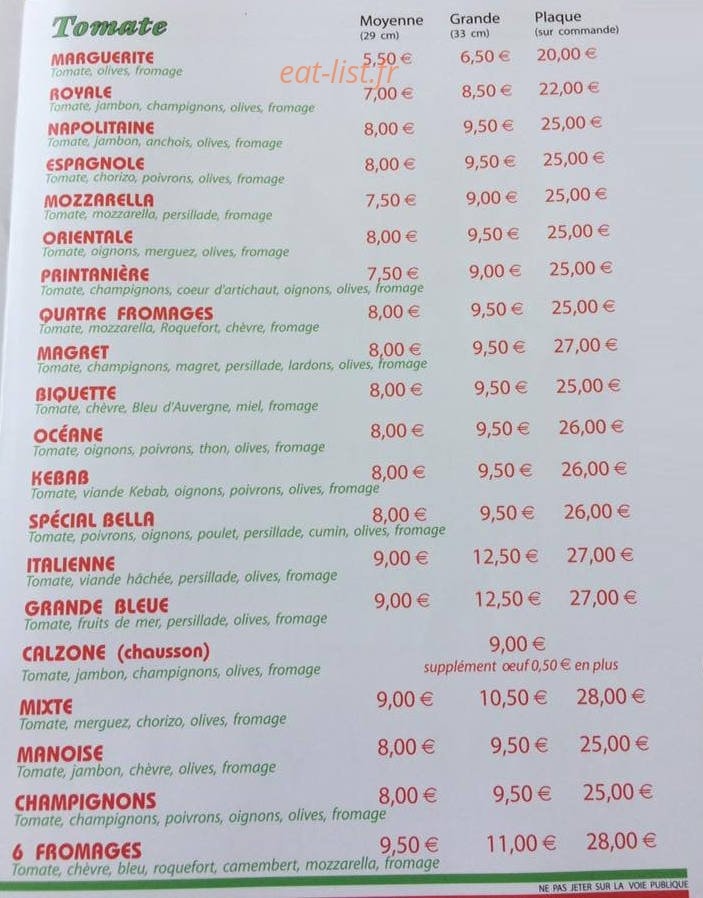 Bella Mane — carte page 2