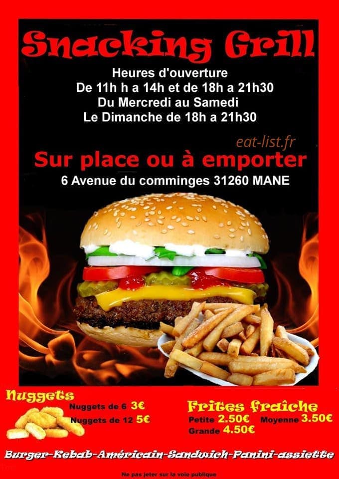 Snacking grill — carte page 1