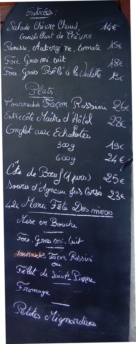 La Cave à Boeuf — carte page 1