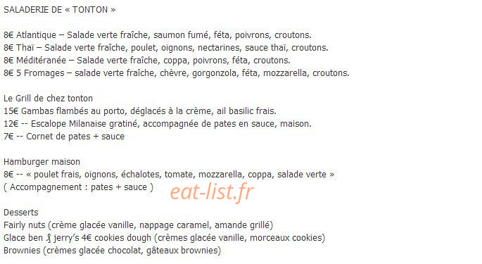 Chez Tonton et Roro — carte page 3