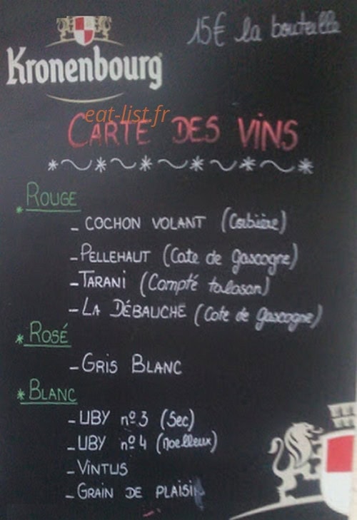 Le Vin'art — carte page 1
