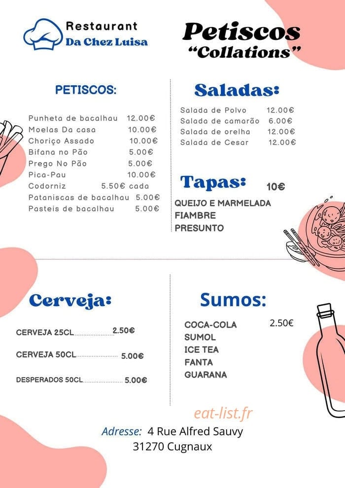 Chez Luisa — carte page 1