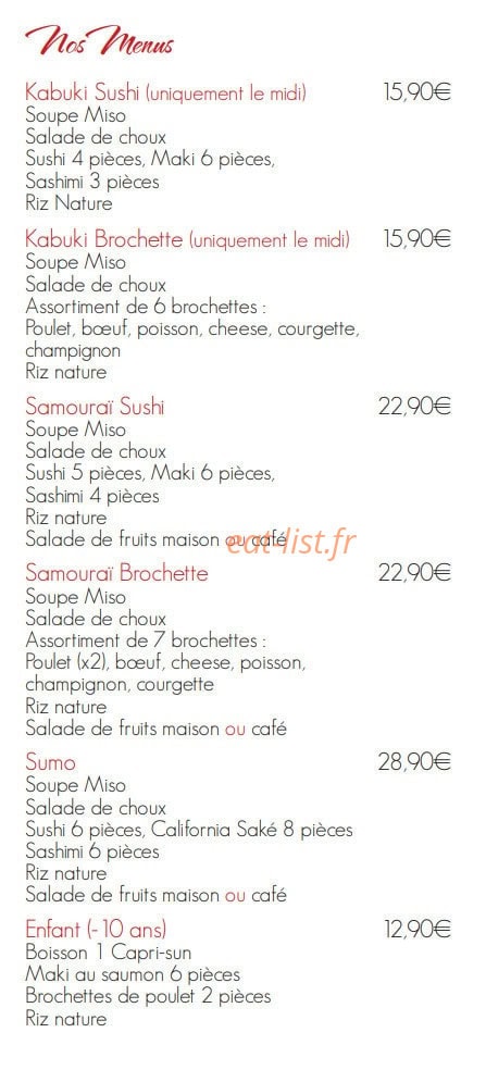 Kabuki Sushi — carte page 6