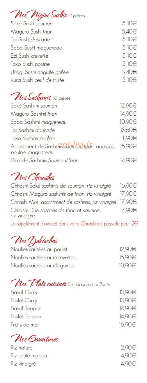 Kabuki Sushi — carte page 4
