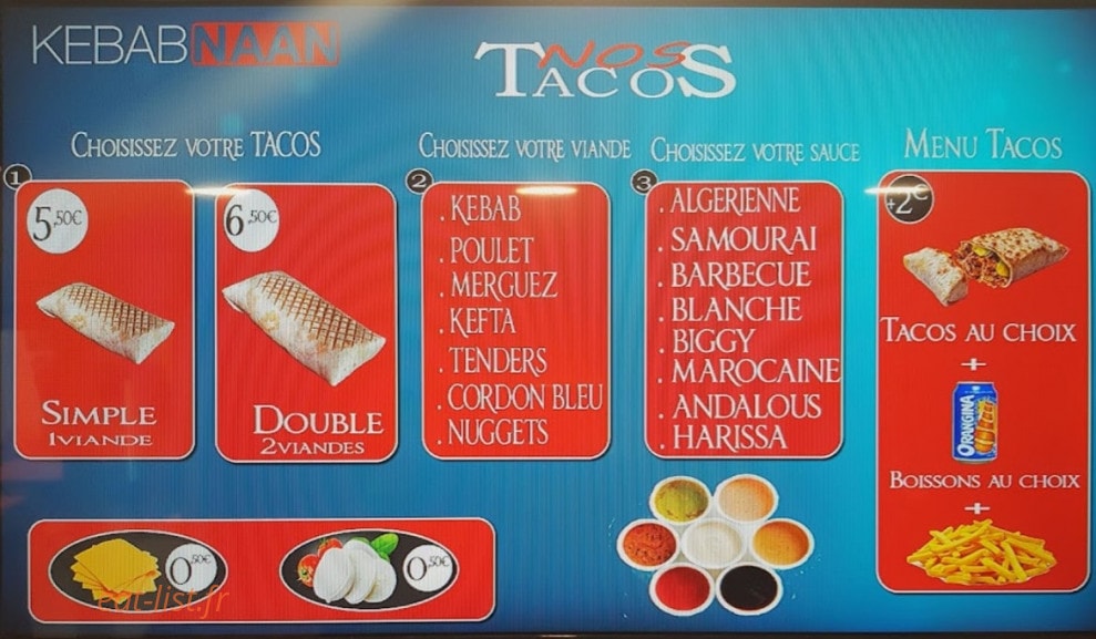 Kebab Keeb Naan — carte page 1