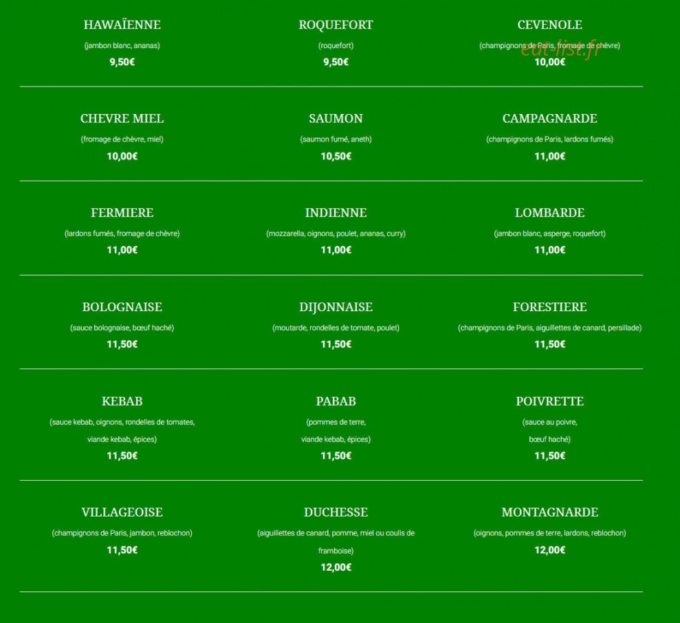 La pizzou — carte page 2