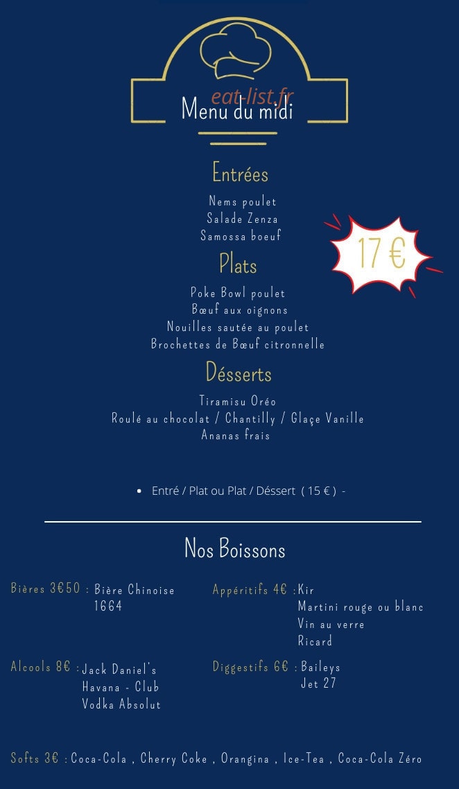 Le Zenza — carte page 1