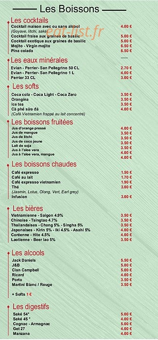 Pho Saigon — carte page 5
