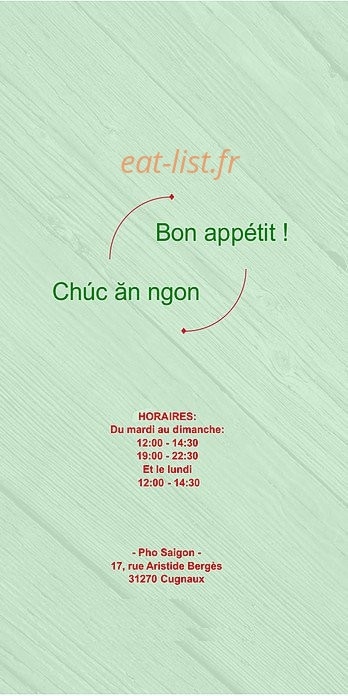 Pho Saigon — carte page 6