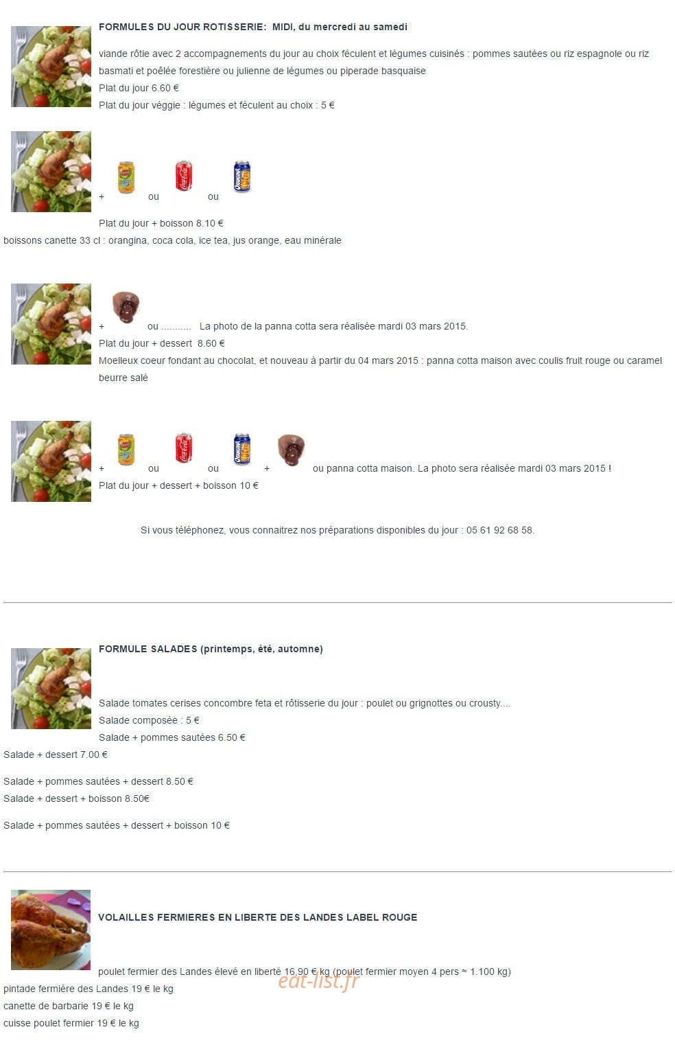 Poulet & compagnie — carte page 1