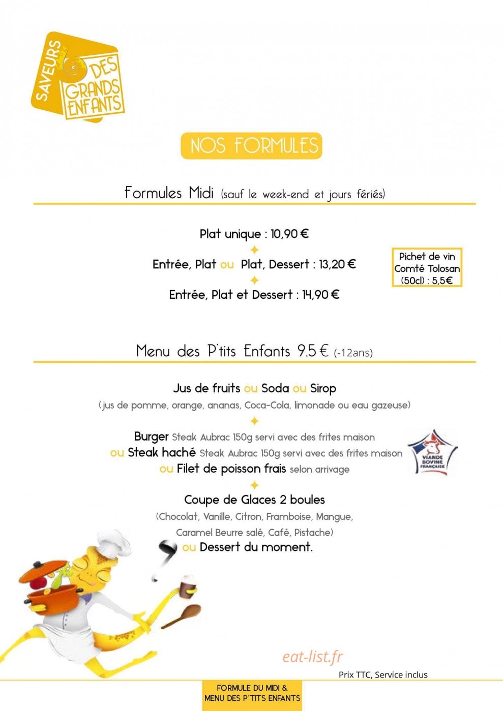 Saveurs des Grands Enfants — carte page 1