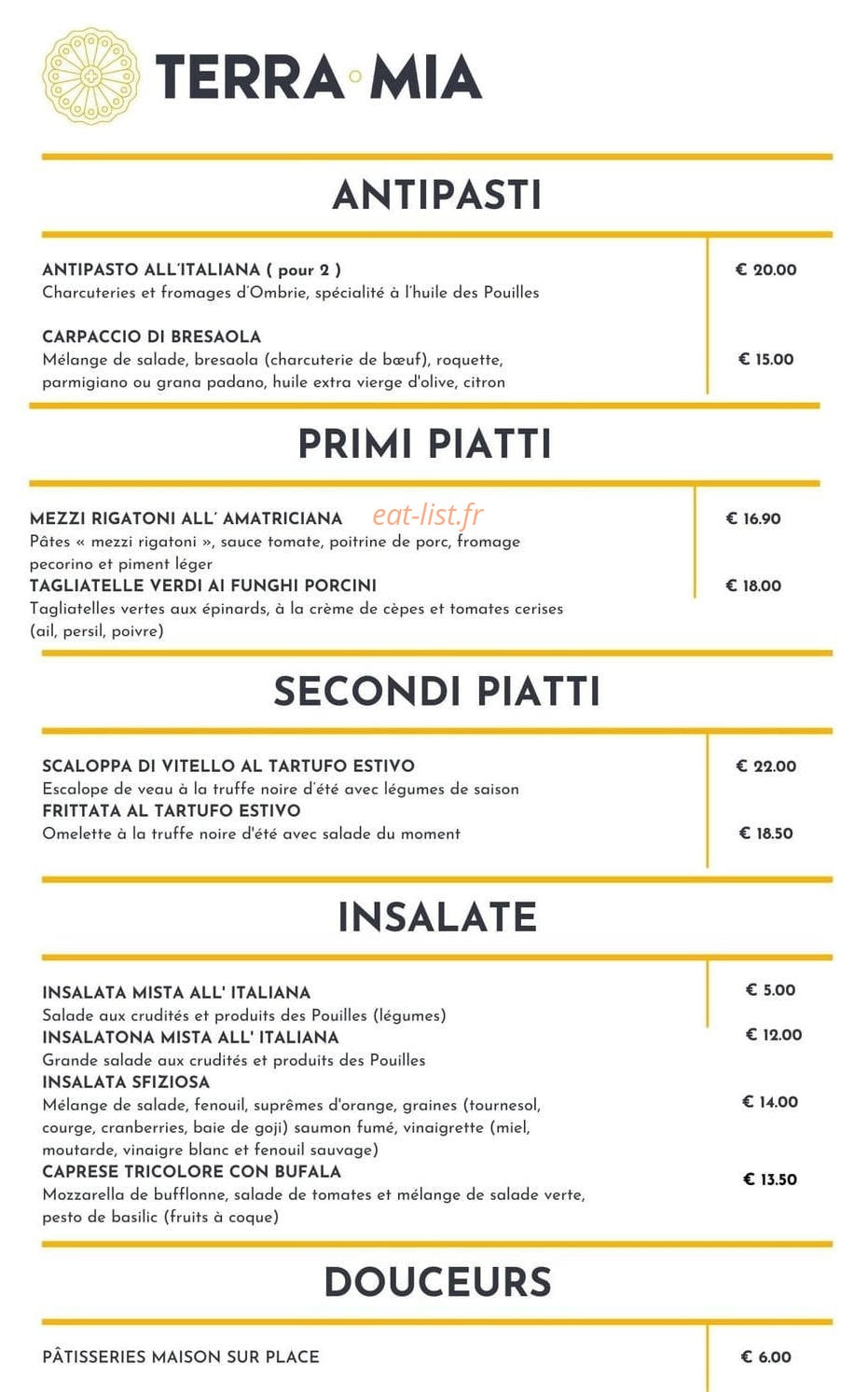 Terra Mia — carte page 2