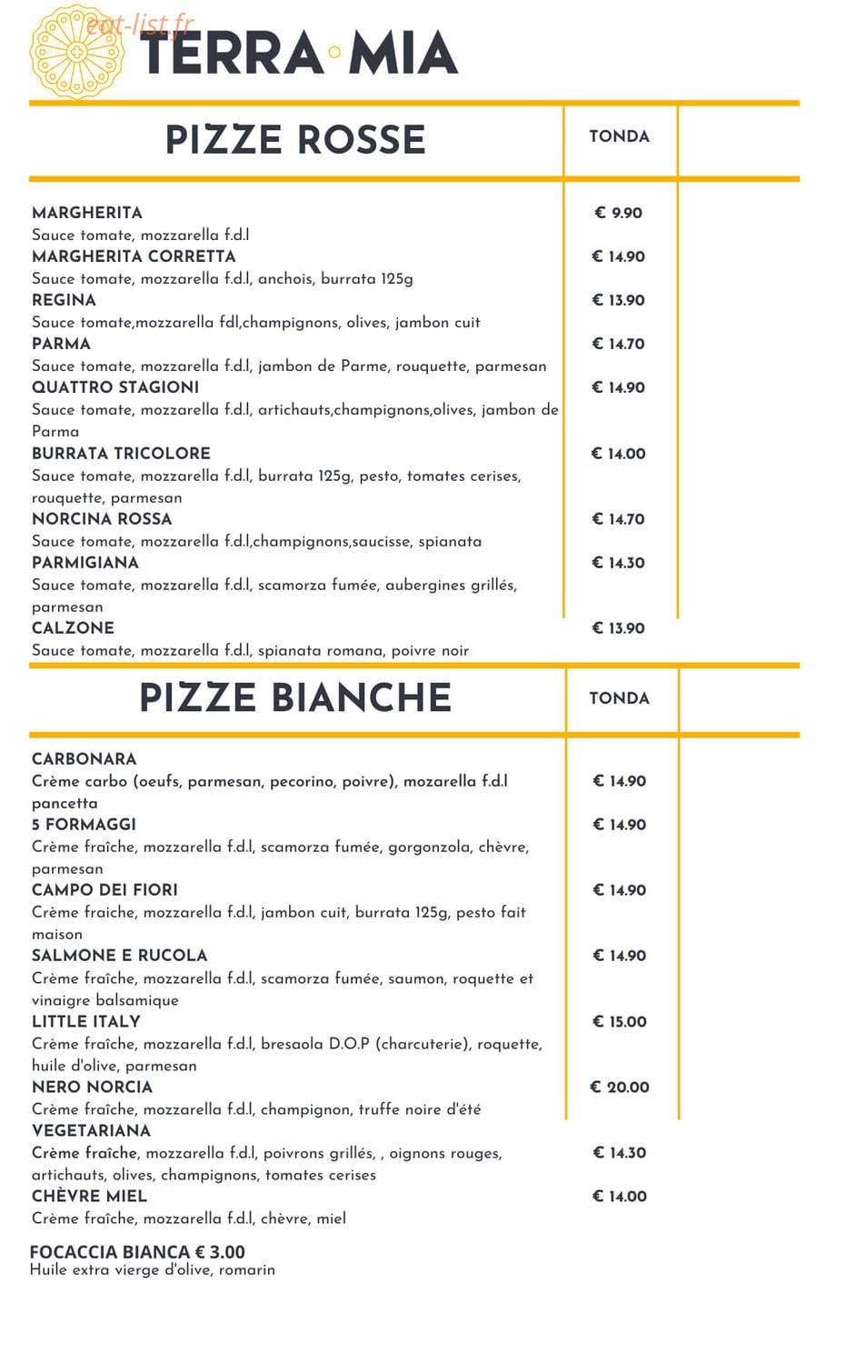 Terra Mia — carte page 1