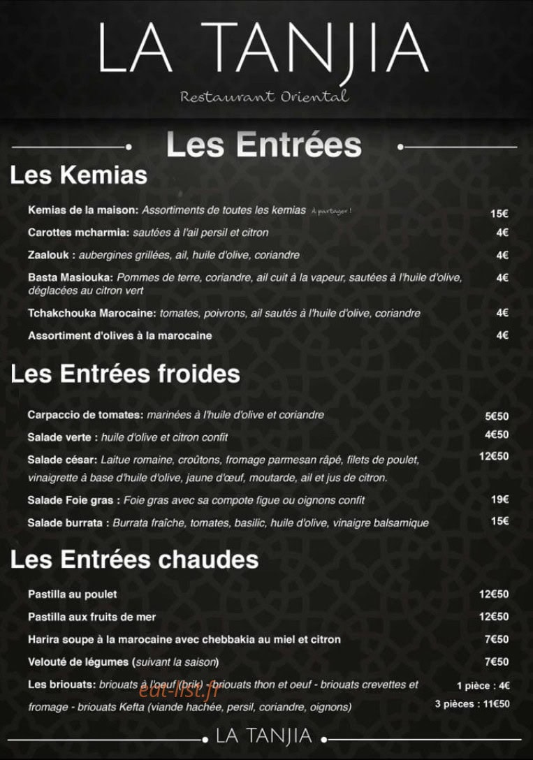 La Tanjia — carte page 1