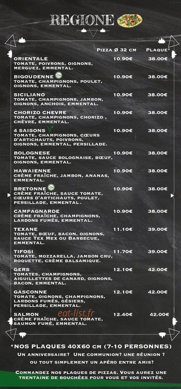 Tifosi Pizza — carte page 3