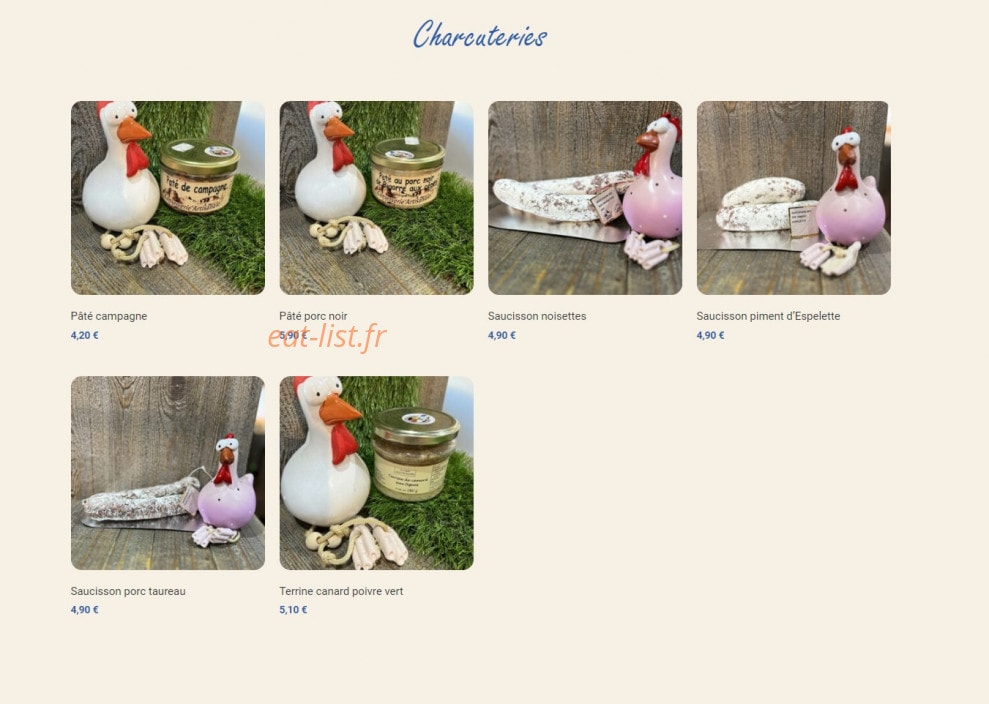 Carte et menu de Cocotte Rôtie & Cie à Villeneuve Tolosane — Les charcuteries