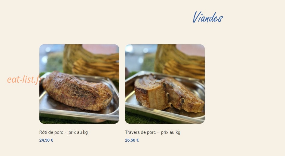 Carte et menu de Cocotte Rôtie & Cie à Villeneuve Tolosane — Les viandes