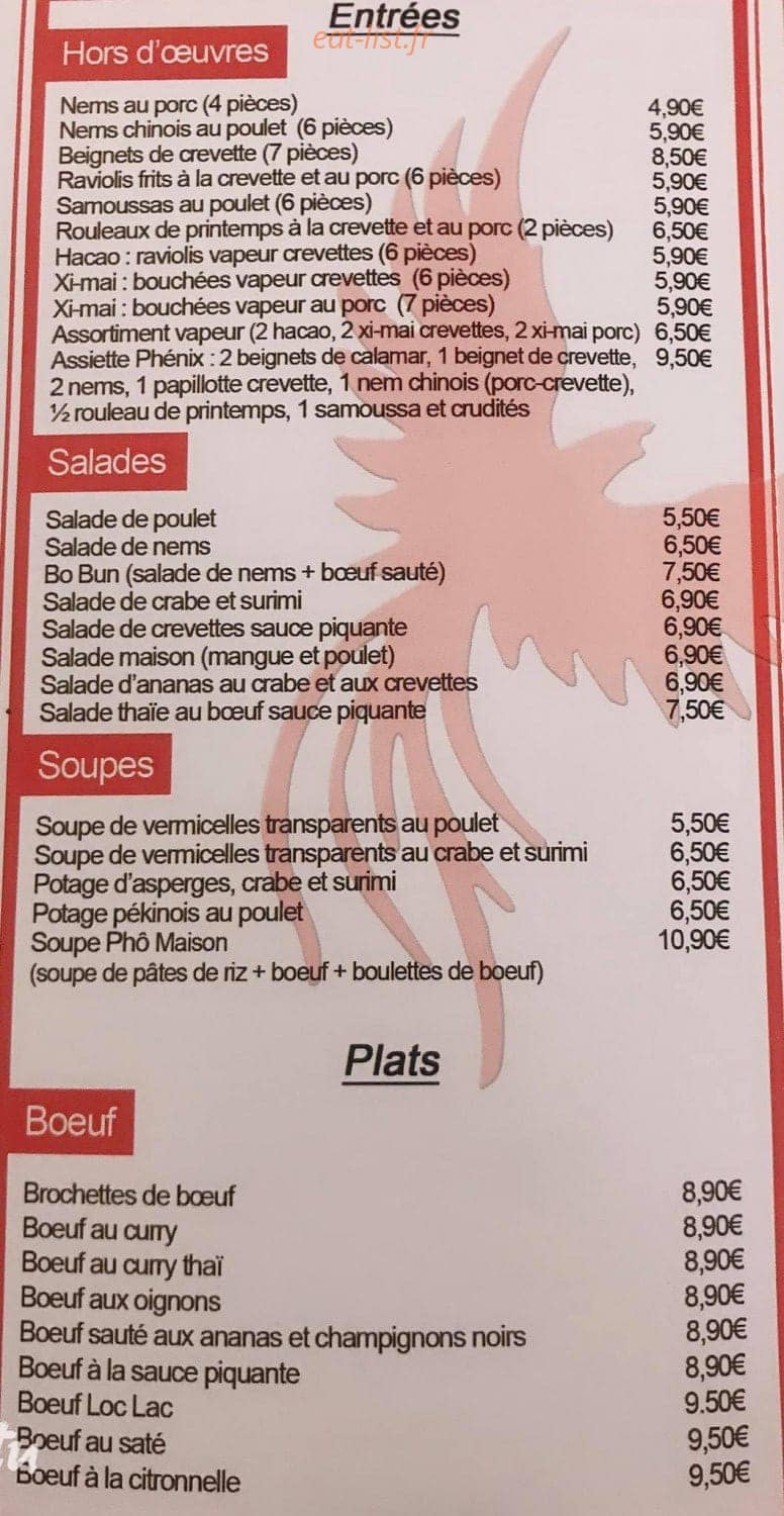 Le Phenix — carte page 1