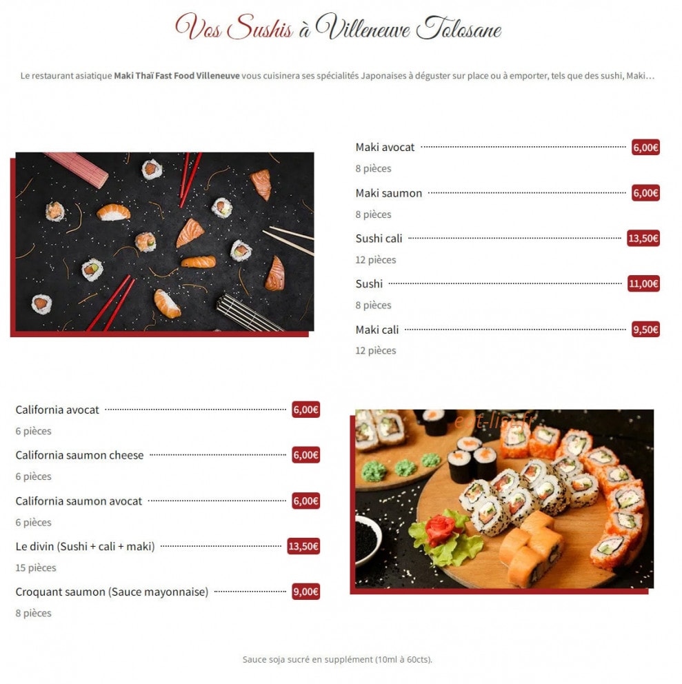 Maki Thaï — carte page 7