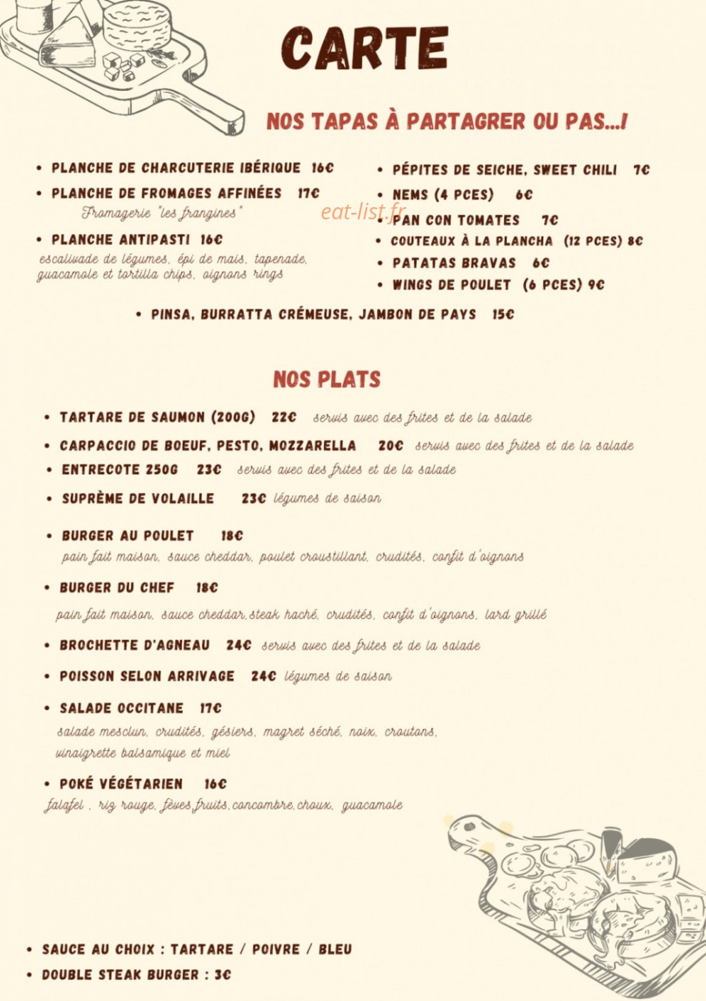 O Fil Des Saveurs — carte page 1