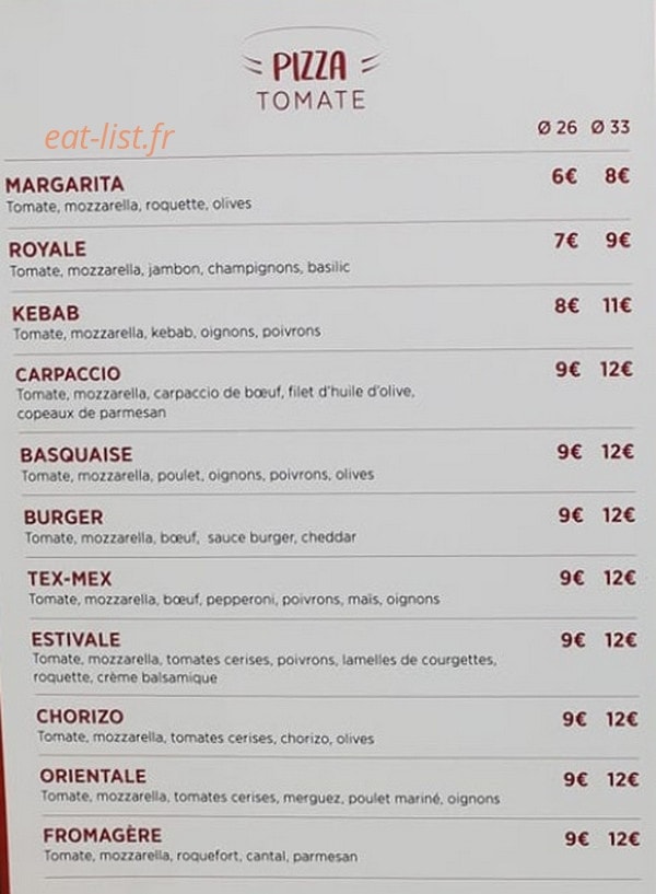 Stadium Pizza — carte page 2