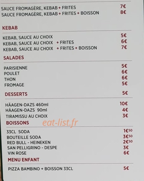 Stadium Pizza — carte page 4